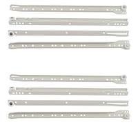 AERZETIX - C41022-2 Ensembles de Coulisses/Glissières à Galets 40 cm pour 2 Tiroirs - Charge Maximale 25 kg - Rail de Guidage en Acier - Blanc - Armoire Placard Commode Meuble Assemblage