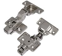 AERZETIX - C41044 - lot de 4 Charnière invisible clipsable pour portes de meuble - aver amortisseur et réglage 3D - à demi-recouvrement/semi-applique - ouverture 110° - ouverture de montage 35 mm