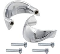AERZETIX - C41421 - Lot de 2 poignées de meuble entraxe 32 mm - pour porte armoire placard tiroir aménagement décoration intérieur cuisine salon - en métal - finition chromé