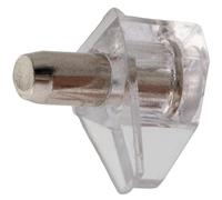 AERZETIX - C41657 - Lot de 60 taquets d'étagère à enfoncer 17x17 mm - ouverture de montage Ø5 mm - tablette support de rayon - en plastique transparent