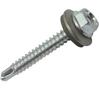 AERZETIX - C44536 - Lot de 100 - Vis autoperceuse M4.8x38mm + rondelle d'étanchéité - à empreinte hexagonale 8mm - en acier zingué - DIN7504K - tôle bardage métallique chéneaux panneaux sandwich