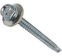 AERZETIX - C44541 - Lot de 100 - Vis autoperceuse M5.5x60mm + rondelle d'étanchéité - à empreinte hexagonale 8mm - en acier zingué - DIN7504K - tôle bardage métallique chéneaux panneaux sandwich