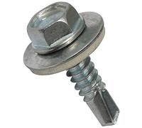 AERZETIX - C44546 - Lot de 100 - Vis autoperceuse M6.3x25mm + rondelle d'étanchéité - à empreinte hexagonale 10mm - en acier zingué - DIN7504K - tôle bardage métallique chéneaux panneaux sandwich