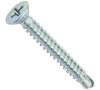 AERZETIX - C44691 - Lot de 100- Vis à tôle autoperceuses Ø3.9x32mm à tête fraisée - DIN 7504 P - à empreinte PH/cruciforme - en acier zingué - bardage tôle ossature métallique - couleur argent