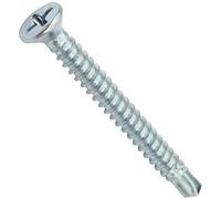 AERZETIX - C44692 - Lot de 100 - Vis à tôle autoperceuses Ø3.9x38mm à tête fraisée - DIN 7504 P - à empreinte PH/cruciforme - en acier zingué - bardage tôle ossature métallique - couleur argent