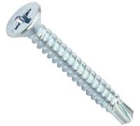 AERZETIX - C44696 - Lot de 100 - Vis à tôle autoperceuses Ø4.2x32mm à tête fraisée - DIN 7504 P - à empreinte PH/cruciforme - en acier zingué - bardage tôle ossature métallique - couleur argent
