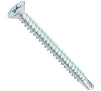 AERZETIX - C44698 - Lot de 100 - Vis à tôle autoperceuses Ø4.2x45mm à tête fraisée - DIN 7504 P - à empreinte PH/cruciforme - en acier zingué - bardage tôle ossature métallique - couleur argent