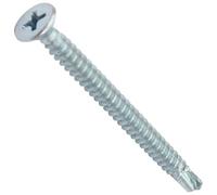 AERZETIX - C44699 - Lot de 100 - Vis à tôle autoperceuses Ø4.2x50mm à tête fraisée - DIN 7504 P - à empreinte PH/cruciforme - en acier zingué - bardage tôle ossature métallique - couleur argent