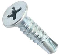 AERZETIX - C44703 - Lot de 100 - Vis à tôle autoperceuses Ø4.8x22mm à tête fraisée - DIN 7504 P - à empreinte PH/cruciforme - en acier zingué - bardage tôle ossature métallique - couleur argent