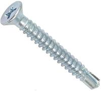 AERZETIX - C44705 - Lot de 100 - Vis à tôle autoperceuses Ø4.8x38mm à tête fraisée - DIN 7504 P - à empreinte PH/cruciforme - en acier zingué - bardage tôle ossature métallique - couleur argent