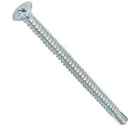 AERZETIX - C44709 - Lot de 100 - Vis à tôle autoperceuses Ø4.8x70mm à tête fraisée - DIN 7504 P - à empreinte PH/cruciforme - en acier zingué - bardage tôle ossature métallique - couleur argent