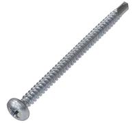 AERZETIX - C44737 - lot de 100 Vis à tôle autoperceuse - à tête cylindrique bombée - Ø4.8x70mm - DIN 7504 N - en acier zingué - à empreinte ph cruciforme - couleur : argent
