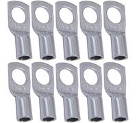 Aerzetix - C44936 - Lot de 10 Cosses Electriques à Oeillet Tubulaire - Oeil - Ø6mm - Non Isolées - pour Conducteur 6mm² - Connecteur de Fil Electrique - Serrage - Couleur Argent