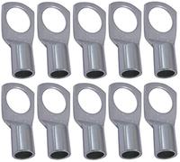 Aerzetix - C44938 - Lot de 10 Cosses Electriques à Oeillet Tubulaire - Oeil - Ø8mm - Non Isolées - pour Conducteur 10mm² - Connecteur de Fil Electrique - Serrage - Couleur Argent
