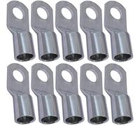 Aerzetix - C44944 - Lot de 10 Cosses Electriques à Oeillet Tubulaire - Oeil - Ø8mm - Non Isolées - pour Conducteur 35mm² - Connecteur de Fil Electrique - Serrage - Couleur Argent