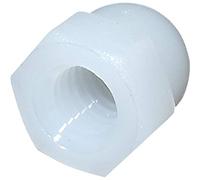 AERZETIX C45744 Écrous Borgnes à Chapeau Polyamide M6 Blanc Lot de 10 | Hexagonaux 6 pans, Tête en forme de dôme/gland creux, Filetage métrique femelle