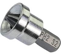 AERZETIX - C45870 - Lot de 2 Embouts de Vissage Spécial pour Plaques de Plâtre/Placo/ PH2x25mm 1/4'' pour Vis Cruciforme à Empreinte Phillips PH2 - Quincaillerie/Outillage à Main - en Acier S2