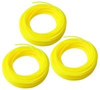 AERZETIX - C47022 - Lot/Jeu de 3 Fils de Nylon 1.65mm x 15m pour Tondeuse/Trimmer à Gazon - Cordon en Nylon - Profil Carré - Corde de Rechange pour Débroussailleuse - Pelouse/Coupe-Herbe - Plastique