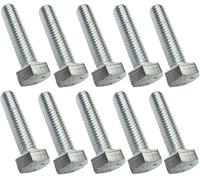 AERZETIX - C47304 - Lot de 10 pièce - Boulons M6x25 - à tête Hexagonale - Ø6x25mm - DIN 933 - Classe 8.8 - en Acier Zingué - Bricolage - Outillage d'assemblage/Quincaillerie