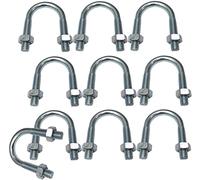 AERZETIX - C48537 - Lot de 10 Boulons en U et 20 écrous M8-57x33mm - en acier au carbone zingué - pour tuyauterie