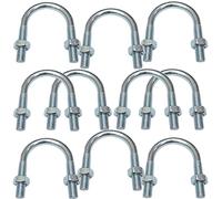 AERZETIX - C48538 - Lot de 10 Boulons en U et 20 écrous M8-62x36mm - en acier au carbone zingué - pour tuyauterie