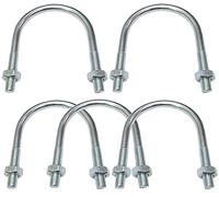AERZETIX - C48540 - Lot de 5 Boulons en U et 10 écrous M10-110x73mm - en acier au carbone zingué - pour tuyauterie