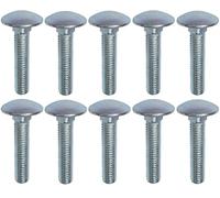 AERZETIX - C48972 - Lot de 10 boulons de carrosserie/charrue à tête ronde à collet carré- M5x25mm - en acier zingué - DIN 603