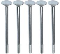 AERZETIX - C48993 - Lot de 5 boulons de carrosserie/charrue à tête ronde à collet carré- M6x100mm - en acier zingué - DIN 603