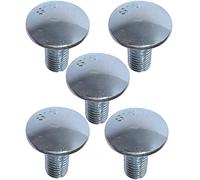 AERZETIX - C49025 - Lot de 5 boulons de carrosserie/charrue à tête ronde à collet carré- M10x25mm - en acier zingué - DIN 603