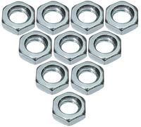 AERZETIX - C49449 - Lot de 10 Écrous bas M5 hexagonaux/6 pans - contre écrous à filetage métrique - en acier zingué