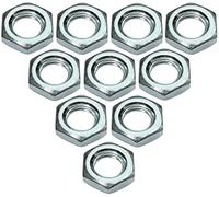 AERZETIX - C49451 - Lot de 10 Écrous bas M6 hexagonaux/6 pans - contre écrous à filetage métrique - en acier zingué