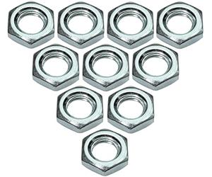 AERZETIX - C49451 - Lot de 10 Écrous bas M6 hexagonaux/6 pans - contre écrous à filetage métrique - en acier zingué