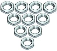 AERZETIX - C49452 - Lot de 10 Écrous bas M8 hexagonaux/6 pans - contre écrous à filetage métrique - en acier zingué
