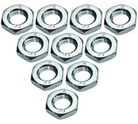 AERZETIX C49454 Écrous bas M10 hexagonaux, Lot de 10 | 6 pans, Contre écrous, Filetage métrique, Acier zingué
