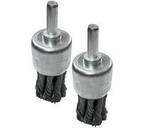 AERZETIX - C49571 - Lot de 2 brosses cloches pinceaux métalliques Ø25mm pour enlever la rouille/corrosion/peinture - brosse sur tige avec fils torsadés d'acier au carbone