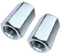 AERZETIX - C49605 - Lot de 2 Écrous de jonction hexagonaux allongés M20x50mm - écrou de rallonge prolongateur - en acier au carbone à filetage métrique