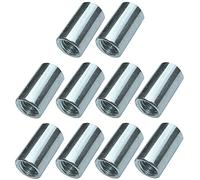 AERZETIX - C49630 - Lot de 10 écrous manchons de jonction M8x20x11mm filetés - manchon de raccordement rond cylindrique prolongateur - en acier zingué