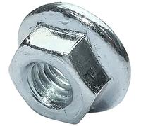 AERZETIX - C49638 - Lot de 250 écrous hexagonaux à collerette/embase crantée M4 Ø extérieur 10mm - en acier au carbone - écrou de sécurité autofreiné