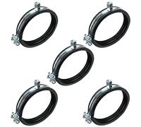 AERZETIX - C49876 - Lot de 5 Collier isophonique -support fixation avec joint - pour tuyau Ø 4'' - DIN EN 10111 - en acier zingué - à visser М8/M10