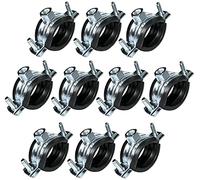 AERZETIX - C49877 - Lot de 10 Colliers Isophoniques - Support Fixation avec Joint - pour Tuyau Ø 1'' 31-35mm - DIN EN 10111 - en Acier Zingué - à Visser М8 - Noir
