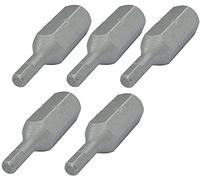 AERZETIX - C50074 - Lot de 5 Embouts de vissage hexagonal 1/4'' (6.3mm) 2.5mm / 25mm pour vis à empreinte 6 pans - DIN 3126 - en acier S2 dureté 58-62