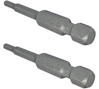 AERZETIX - C50081 - Lot de 2 Embouts de vissage allongé hexagonal 1/4'' (6.3mm) 2.5mm / 50mm pour vis à empreinte 6 pans - DIN 3126 - en acier S2 dureté 58-62