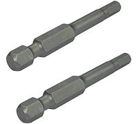 AERZETIX - C50082 - Lot de 2 Embouts de vissage allongé hexagonal 1/4'' (6.3mm) 4mm / 51mm pour vis à empreinte 6 pans - DIN 3126 - en acier S2 dureté 58-62