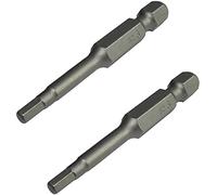 AERZETIX - C50088 - Lot de 2 Embouts de vissage allongé hexagonal 1/4'' (6.3mm) 3mm / 50mm pour vis à empreinte 6 pans - DIN 3126 - en acier S2 dureté 58-62