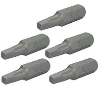 AERZETIX - C50090 - Lot de 5 Embouts de vissage carré 1/4'' (6.3mm) SQ2 2.8x25mm pour vis à empreinte carrée - DIN 3126 - en acier S2 HRC 58-62