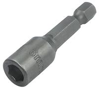 AERZETIX - C50139 - Douille porte-embout SW 6mm / L45mm - 1/4'' 6.3mm - Pointe magnétique aimantée à empreinte 6 Pans - pour vis autoperceuse à tête hexagonale - en acier S2