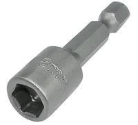 AERZETIX - C50143 - Douille porte-embout SW 8mm / L45mm - 1/4'' 6.3mm - Pointe magnétique aimantée à empreinte 6 Pans - pour vis autoperceuse à tête hexagonale - en acier S2