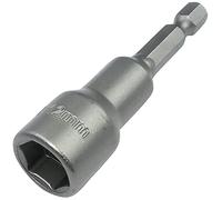 AERZETIX - C50151 - Douille porte-embout SW 12mm / L65mm - 1/4'' 6.3mm - Pointe magnétique aimantée à empreinte 6 Pans - pour vis autoperceuse à tête hexagonale - en acier S2