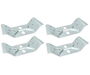 AERZETIX - C50342 - Lot de 4 - Support d'angle intérieur pour pied de table - Plaques d'assemblage équerres renforcées - 148x75x2mm - en acier zingué - Ferrure fixation en métal nervuré