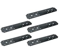 AERZETIX - C50437 - Lot de 5 - Plaque patte d'assemblage perforée coins concaves - Support raccord décoratif traditionnel - 180x40х2mm - en acier